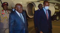 President Akufo-Addo on arrival at the Kigali International Airport