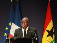 President Akufo-Addo speaking at the France Ghana Forum.