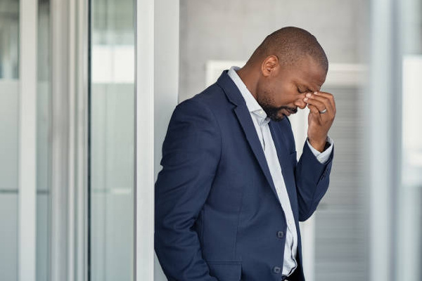 File photo of a worried man