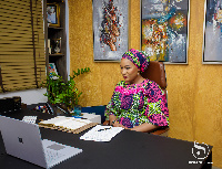 Samira Bawumia speaking at a virtual meeting