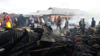 Sunyani Timber market was razed down by fire