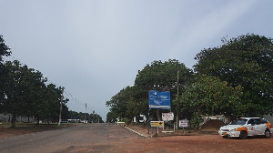 A photo of the road leading to Tema General Hospital