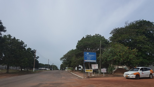 A photo of the road leading to Tema General Hospital