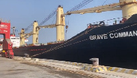 The Lebanese ship at the Djiboutian port