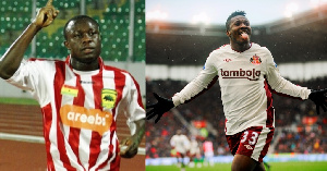 L- Kwadwo Poku Mahala, R- Asamoah Gyan