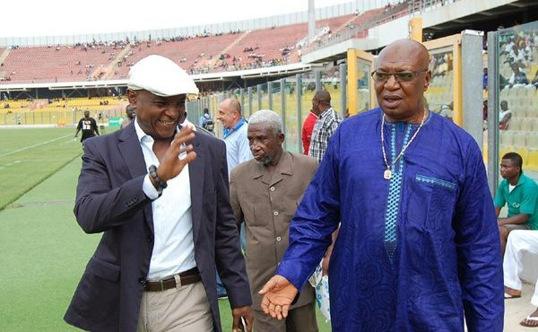 Alhaji Hearts (R) is fondly remembered for his role in the club's 2000 CAF Champions League triumph