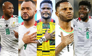 L-R Dede Ayew, Jordan Ayew, Daniel Amarety, Wakaso, Partey