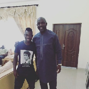 Ghana star Christian Atsu with African legend George Weah