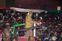 President Mahama addressing chiefs and the people of Kpassa