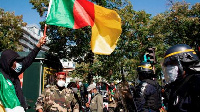 Anti-government protests were also held near Cameroon's embassy in Paris