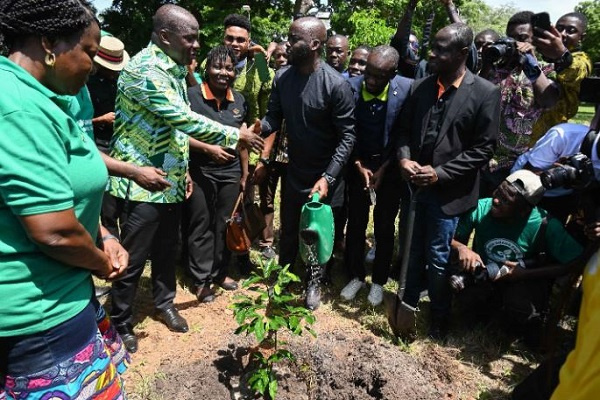 MD of Access Bank, Olumide Olatunji with Minister for Lands and Natural Resources, Abu Jinapor