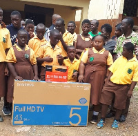 The North American group donated TV set and DVD player to the Special School