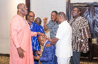 Clergymen praying for MP Ablakwa after their meeting