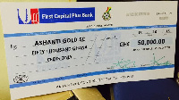 AshantiGold receive cheque