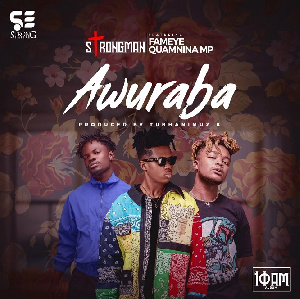 Artwork of Strongman's Awuraba song featuring Quamina Mp & Fameye