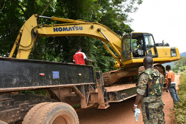 File photo: An excavator being transported