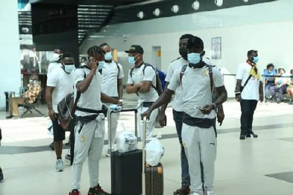 Black Stars players arrive in Cameroon | Photo credit @AmandoCrusader