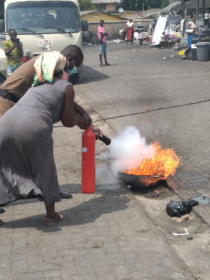 The traders were trained on fire safety measures and how to fight fire at its early stages