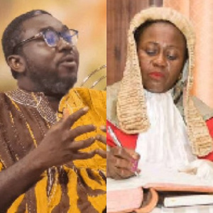 Oliver Barker-Vormawor (left), Chief Justice nominee Gertrude Araba Esaaba Torkornoo  (right)