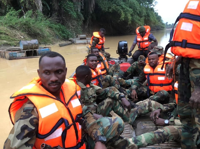 Security forces patrolling galamsey areas