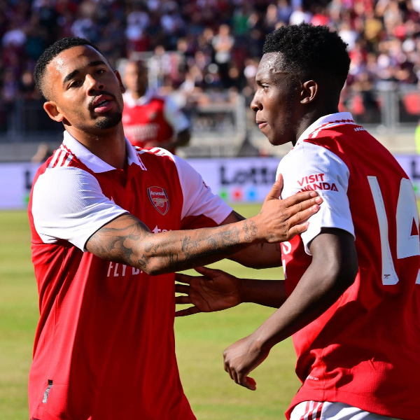 Striker Gabriel Jesus and Eddie Nketiah