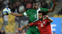 Egypt star Mohammed Salah in action against Nigeria