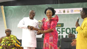 Manager of Akoma FM, a subsidiary of Media General, Faustina Dery received the award on CEO's behalf