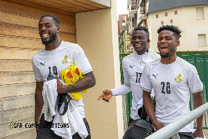 Inaki Willimas(L), Daniel Afriyie(R), Felix Afena-Gyan(behind)