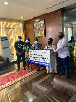 A cheque of GHC300,000 was presented to the National Trust Fund