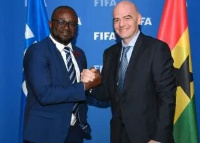 GFA President Kurt Okraku with FIFA President Gianni Infantino