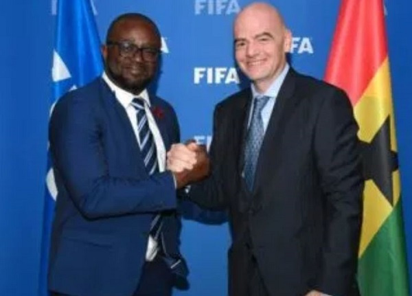 GFA President Kurt Okraku with FIFA President Gianni Infantino