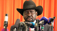 South Sudan's President Salva Kiir delivers a statement to the press ( REUTERS/Jok Solomun)