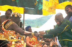 Okyenhene Osagyefuo Amoatia Ofori Panin and President Akufo-Addo