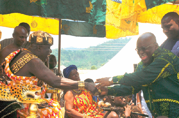 Okyenhene Osagyefuo Amoatia Ofori Panin and President Akufo-Addo