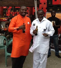 Azumah Nelson and his manager, Yaw Sakyi Afari