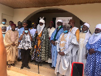 Muhammad Sanusi II and his entourage in group photo with leadership of the Sanneh Institute