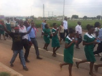 Health workers at Pantang Hospital