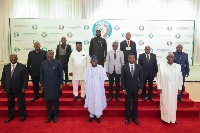 The President of Nigeria Bola Ahmed Tinubu, centre, and leaders of ECOWAS meet to discuss Niger.