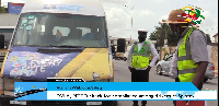 The Compliance Unit of the DVLA team on the Spintex Road, checking vehicles compliance