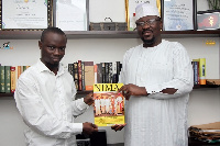 Zongo Youth Chief of Accra, Sarkin Samari, Alhaji Salisu Maude with one of the organisers