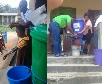 The CWSA demonstrating clean hand washing practices to mark the Global Hand Washing Day