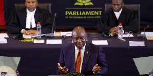 President Cyril Ramaphosa addressed lawmakers at a symbolic opening of parliament