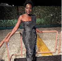 Lupita wearing Duaba Serwa's dress