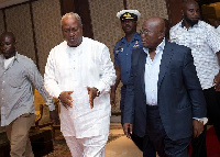 President Nana Addo Dankwa Akufo-Addo with Former President John Dramani Mahama