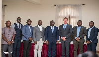 Deputy Communications Minister (middle) in a picture with officials of SpearHead and Zerofox