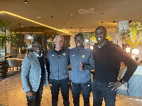 L-R Oliver Arthur, Jose Mourinho, Afena-Gyana, and Otto Addo