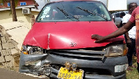 The damaged car