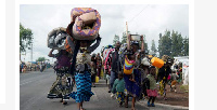 In this picture from last year people can be seen fleeing the violence in North Kivu