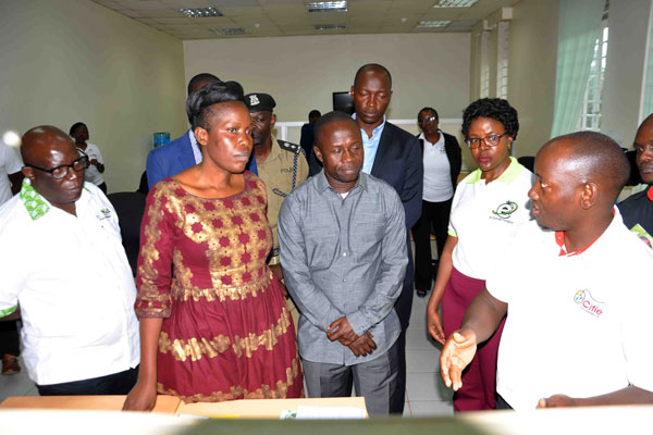 Minister of Information and Communications Technology, Ms Judith Nabakooba on an inspection tour