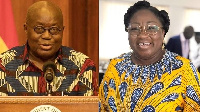 President Nana Akufo-Addo (L) and Patricia Appiagyei (R)